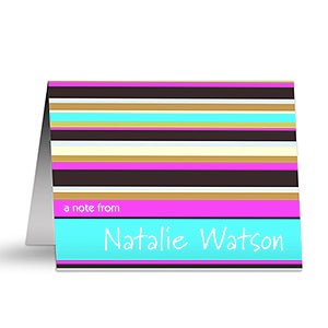 Namely Stripes Personalized Note Cards - 10689