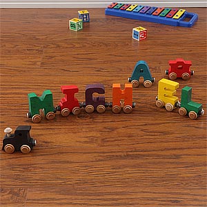 Personalized Wooden Name Train - 10 Letters - 1075D-10