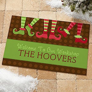 Personalized Holiday Doormats - Christmas Elves Workshop