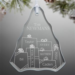 Presents Under The Tree Engraved Glass Ornament - 10970-N