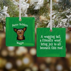 Top Dog Breeds Personalized Square Photo Ornament- 2.75 Metal - 2 Sided - 11054-2M