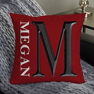 Monogram Personalized 14-inch Velvet Throw Pillow - 11113-SV