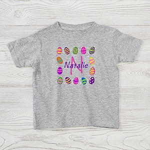 Personalized Toddler Easter T-Shirt - Easter Eggs - 11309-TT