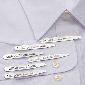 Secret Message Personalized Collar Stays Set of 3 - 11378
