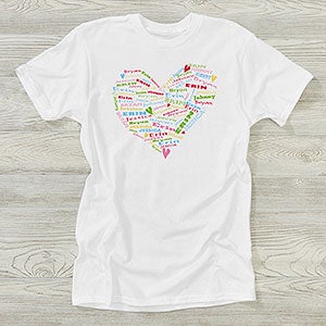 Her Heart of Love Personalized Hanes® Adult T-Shirt - 11522-T