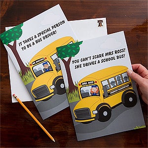 Bus Driver Character Personalized Oversized Greeting Card - 11526