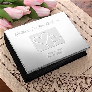 Personalized photo album with leather cover and Mountains engraving –  skinwoodukraine