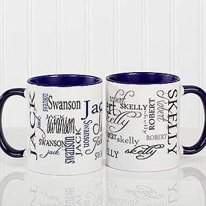Personalized Large Coffee Mugs - My Name - Blue Mug - 11539-BL
