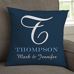 Name & Monogram Personalized 14-inch Velvet Throw Pillow - 11686-SV