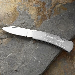 Personalized Silver Pocket Knife - 11925
