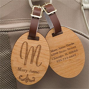 Traditional Monogram Lettering Luggage Tag