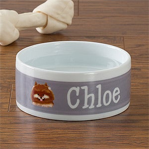 Personalized Small Dog Food Bowls - Dog Breeds - 12132-S