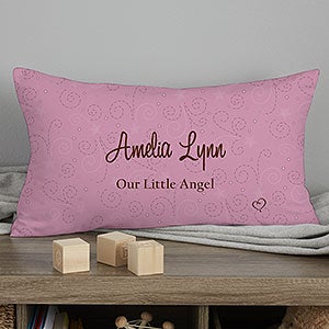 Personalized Baby Name Lumbar Throw Pillow - 12162-LB