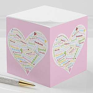 Her Heart Of Love Personalized Paper Note Cube - 12227