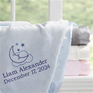 Moon  Stars Personalized Boy Baby Blanket - 12287