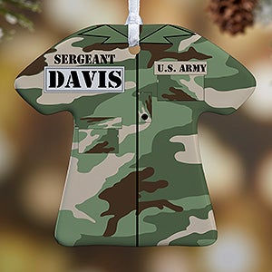 Personalized Military Christmas Ornaments - Army - 1-Sided - 12398-1