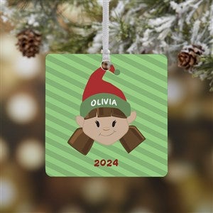 Christmas Character Personalized Square Photo Ornament- 2.75 Metal - 1 Sided - 12411-1M