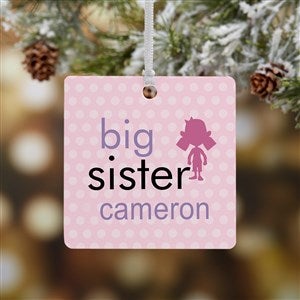 Big/Baby Brother  Sister Square Photo Ornament- 2.75 Metal - 1 Sided - 12414-1M