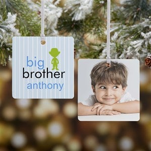 Big/Baby Brother  Sister Square Photo Ornament- 2.75 Metal - 2 Sided - 12414-2M