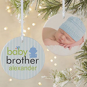 Big/Baby Brother & Sister Photo Ornament-3.75 Matte - 2 Sided - 12414-2L
