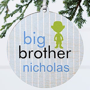 Big/Baby Brother & Sister Personalized Wood Ornament - 12414-1W