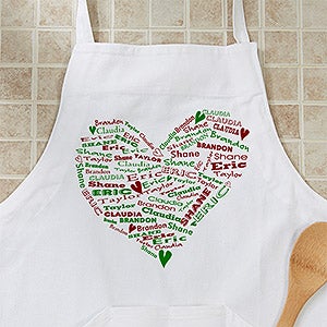 Her Heart Of Love Personalized Christmas Apron - 12475