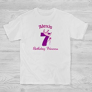 Girls Personalized Birthday Princess Kids T-Shirt - 12583-YCT