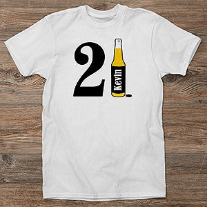 21st Birthday Personalized Hanes® Adult Shirt - 12586-CT