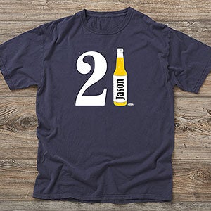 21st Birthday Personalized Hanes® Adult ComfortWash™ T-Shirt - 12586-CWT