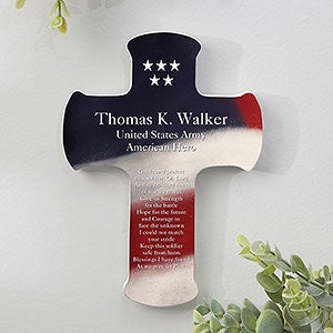 Soldiers Prayer Personalized Cross- 5x7 - 12596-S