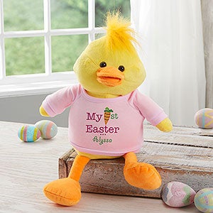My First Easter Personalized Quacking Plush Duck- Girl - 12709-G
