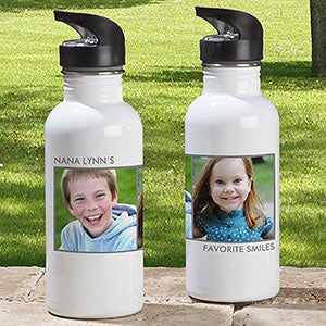 Personalized Photo Water Bottles - Two Photos - 12732-2N