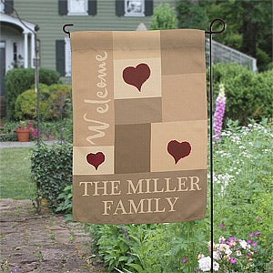 Loving Hearts Personalized Garden Flag - 12750