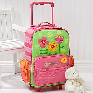 Pretty Flowers Personalized Kids Rolling Luggage by Stephen Joseph - 12799