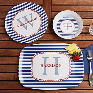 Personalized Melamine Plates Nautical