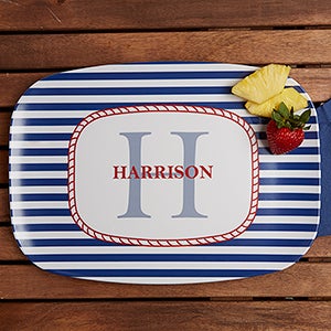 Anchors Aweigh! Personalized Melamine Platter - 12823D-PL
