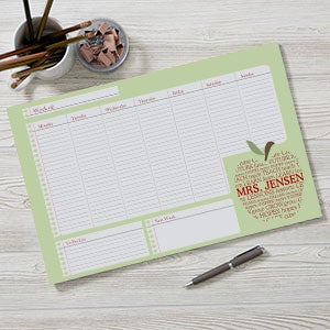 Teachers Personalized Weekly Desk Calendar - Large - 12928-L