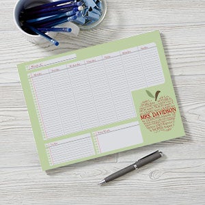 Personalized Desk Pad Weekly Calendar for Teachers - Small - 12928-S