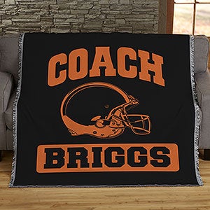 Sports Coach Blankets Personalized 56x60 Woven Throw - 12974-A