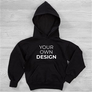 Design Your Own Custom Kids Hooded Sweatshirt - Black - 12993-B