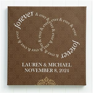 Personalized Wedding Canvas Print 20x20 Forever & Ever - 13012-L