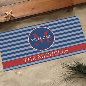 Large Personalized Nautical Doormats - Anchors Aweigh - 13048-O