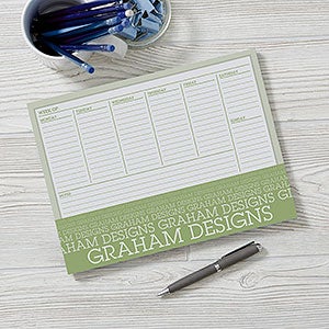 Small Personalized Desk Pad Calendars - Optic Name - 13153-S