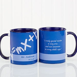 Personalized Teacher Professions Coffee Mugs - Blue Handle - 13172-BL