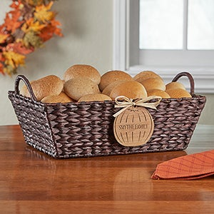 Personalized Wicker Storage Basket - Pumpkin Name - 13388-N