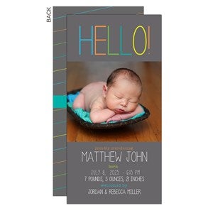 Hello... Photo Baby Announcement - Premium - 13431-P