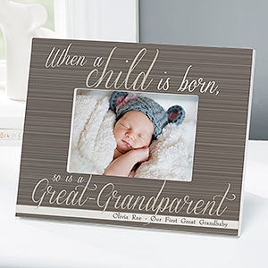 A Great-Grandparent Is Born Personalized Picture Frame - 4x6 Tabletop - 13438