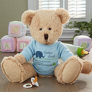 New Arrival Personalized Baby Teddy Bear- Blue - 13450-B