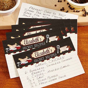 Personalized Recipe Cards - 4x6 - Family Bistro - 13545-A