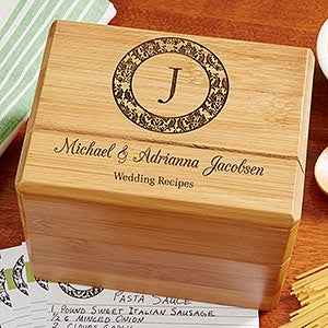 Wedding Recipes Personalized Recipe Box - 13557